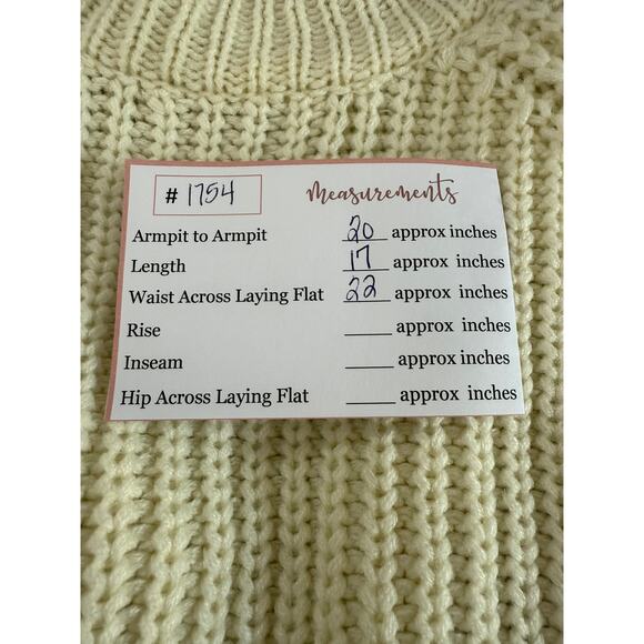 Edikted Ivory Open Knit Long Sleeve Moc Neck Cropped Chunky Sweater Top Size M - Picture 8 of 8